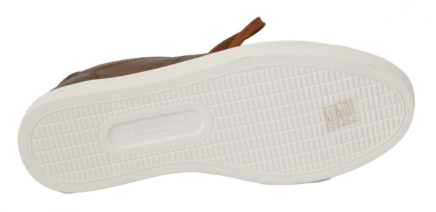 Zapatillas deportivas de piel metalizada dorada