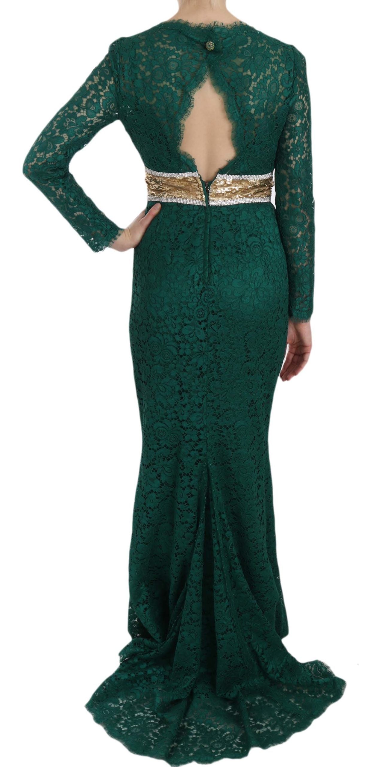 Vestido largo hasta el suelo de manga larga Emerald Elegance