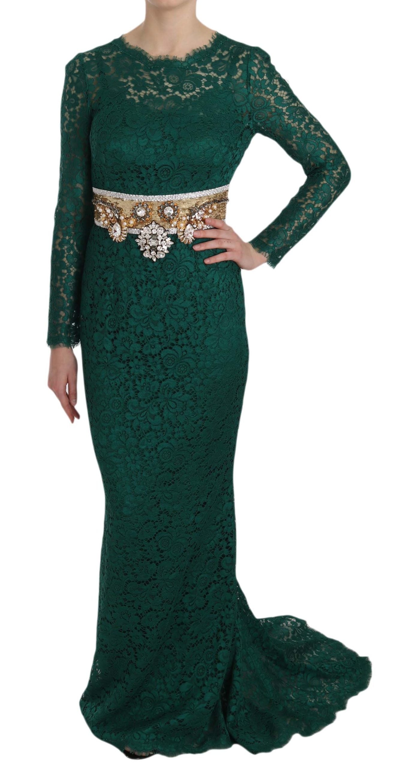 Vestido largo hasta el suelo de manga larga Emerald Elegance