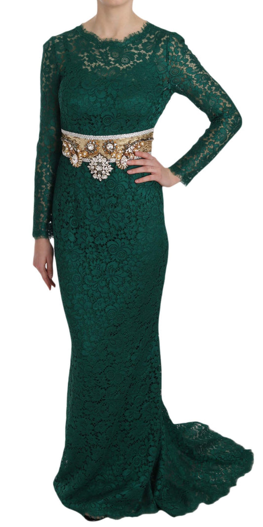 Vestido largo hasta el suelo de manga larga Emerald Elegance