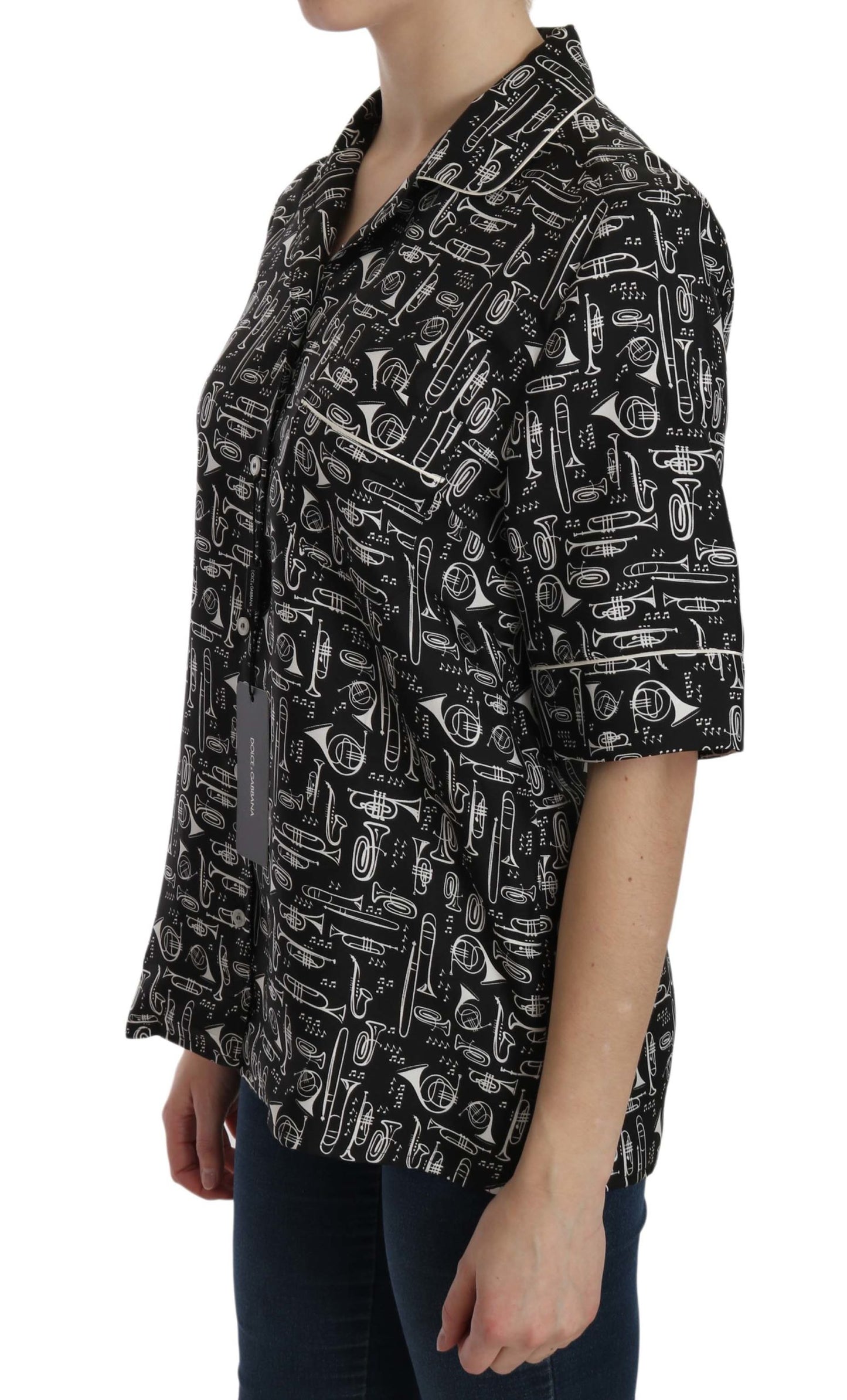 Top con cuello de seda para instrumentos musicales