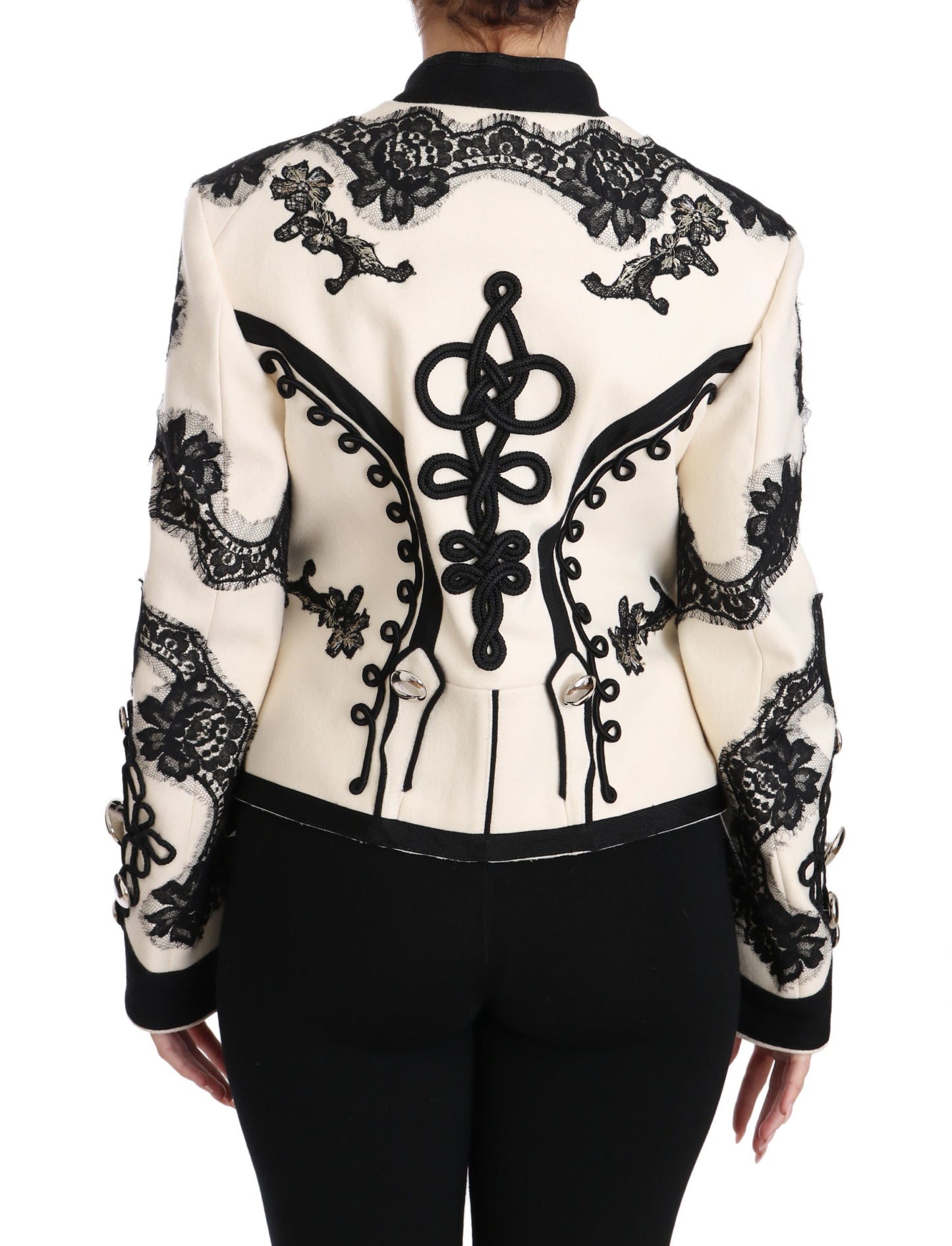 Elegante chaqueta barroca en blanco roto
