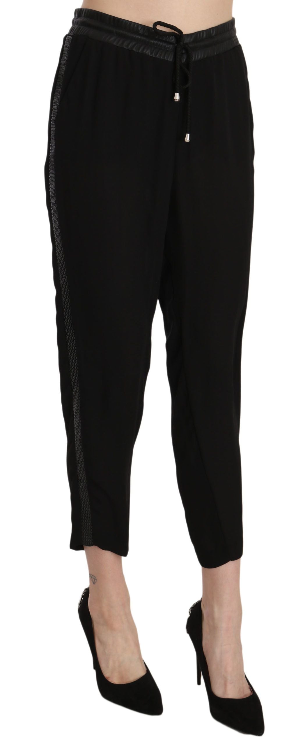 Pantalones cortos elegantes de cintura alta en negro elegante