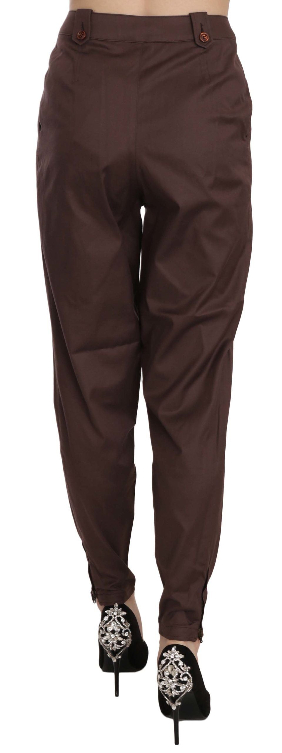 Pantalones formales elegantes de cintura alta y corte cónico