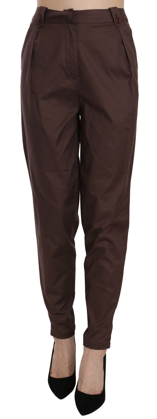Pantalones formales elegantes de cintura alta y corte cónico