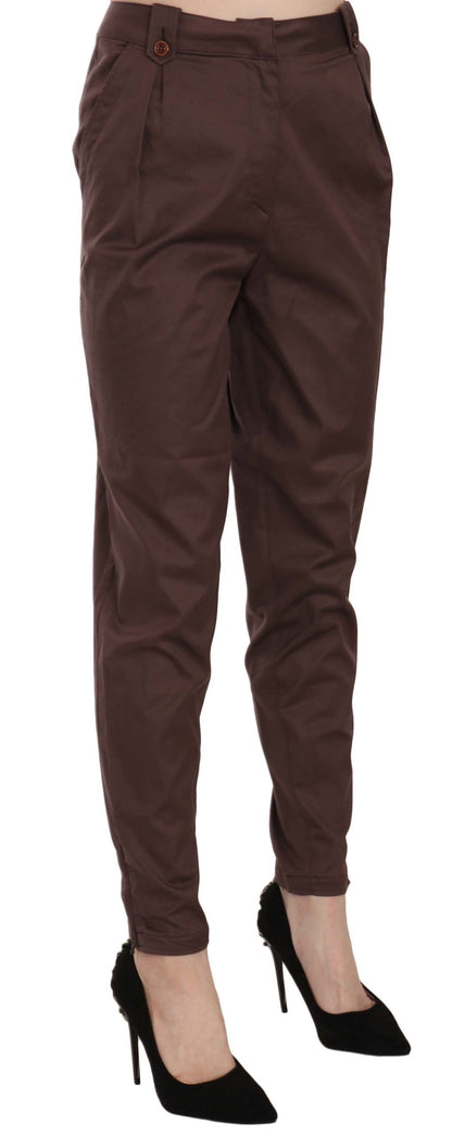 Pantalones formales elegantes de cintura alta y corte cónico