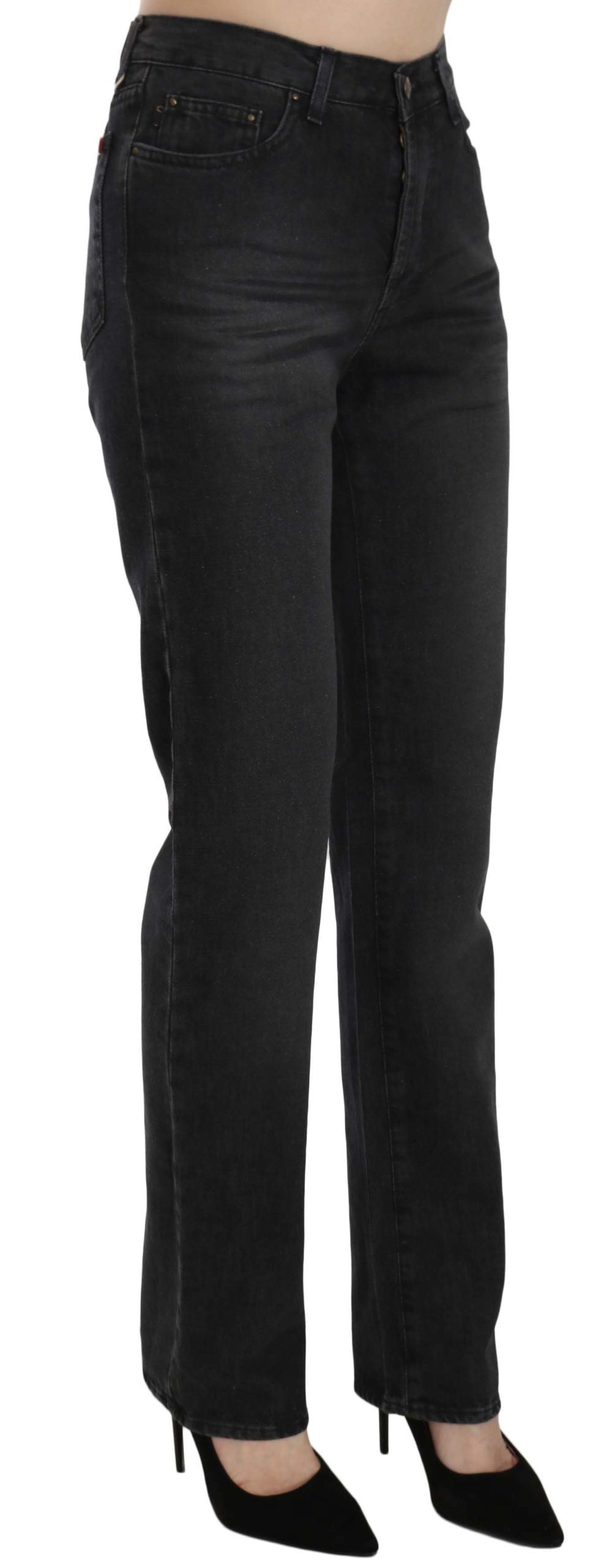 Mejora tu estilo: elegante mezclilla negra de cintura alta