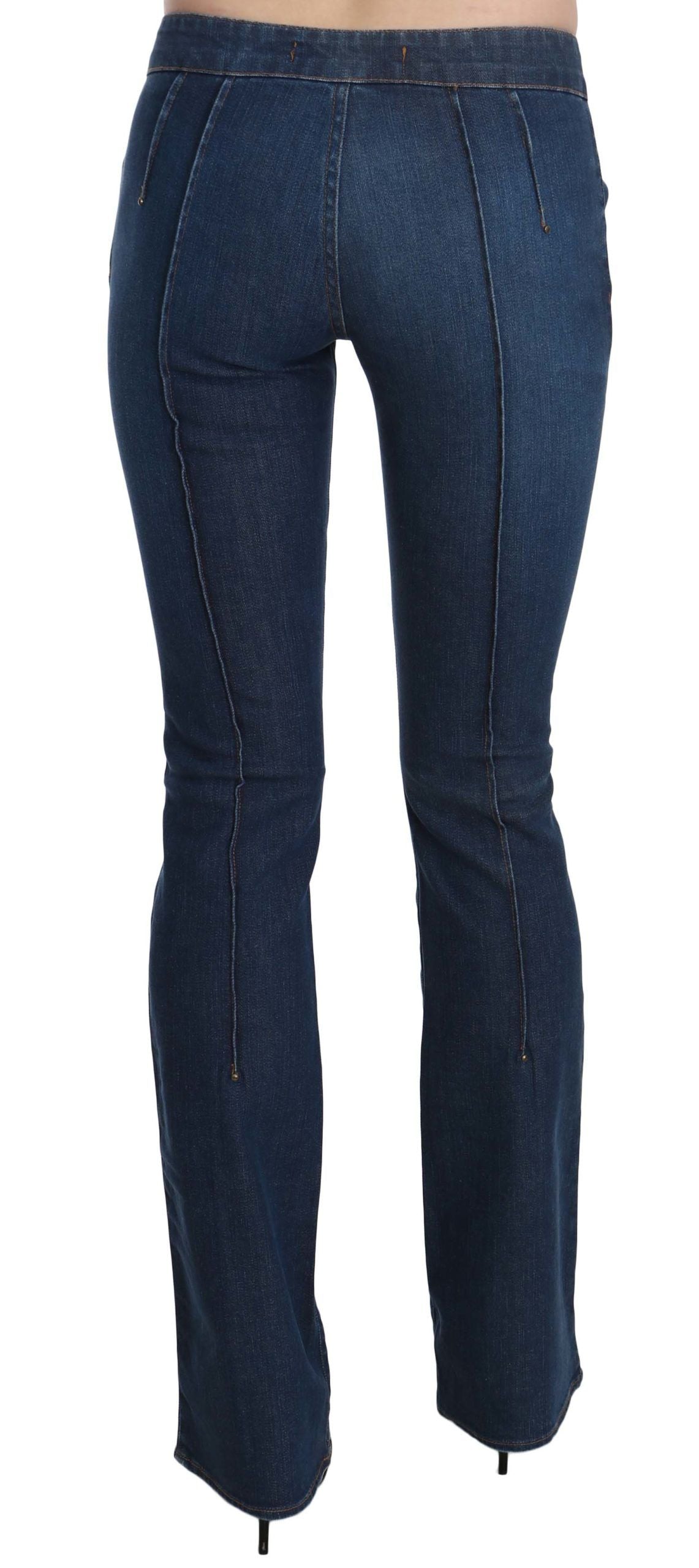 Pantalones vaqueros elegantes de corte bota lavados en azul