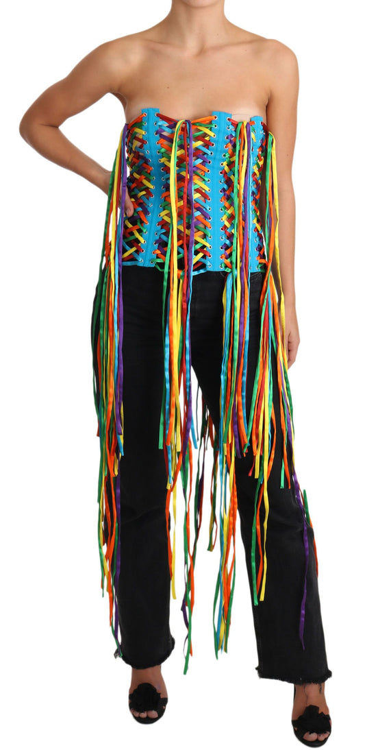 Top corsé bustier sin tirantes multicolor