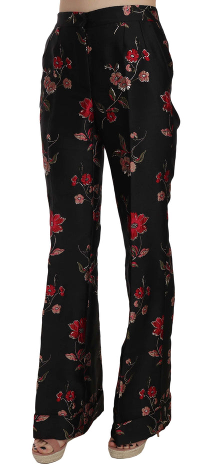 Pantalones elegantes de corte bota con estampado floral
