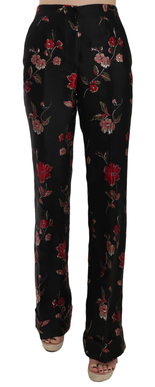 Pantalones elegantes de corte bota con estampado floral