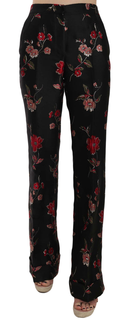 Pantalones elegantes de corte bota con estampado floral