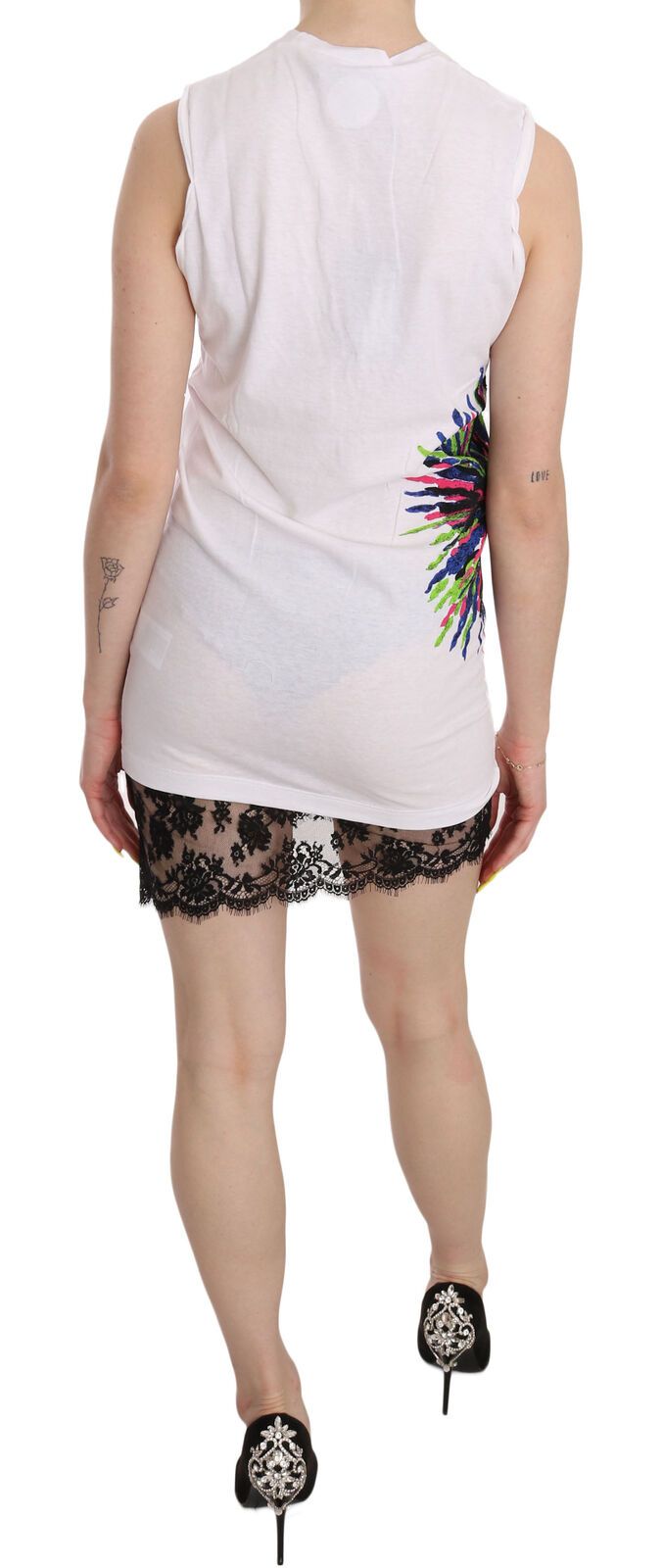 Vestido túnica blanco elegante sin mangas