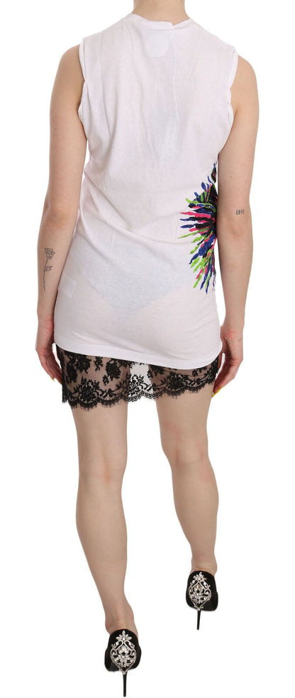 Vestido túnica blanco elegante sin mangas