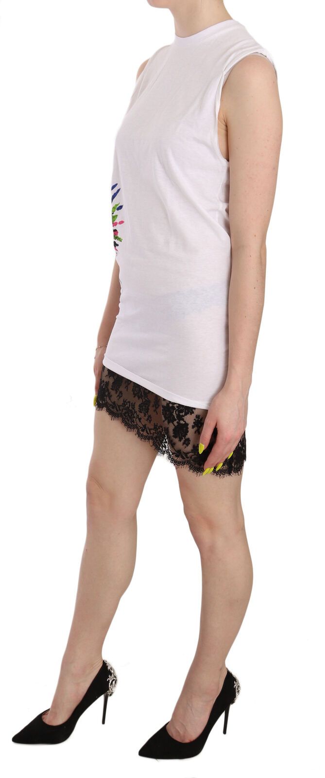 Vestido túnica blanco elegante sin mangas