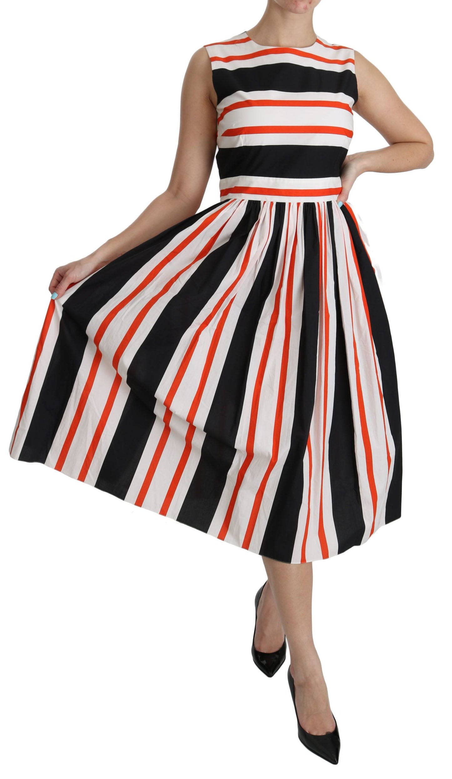 Vestido midi plisado de corte A