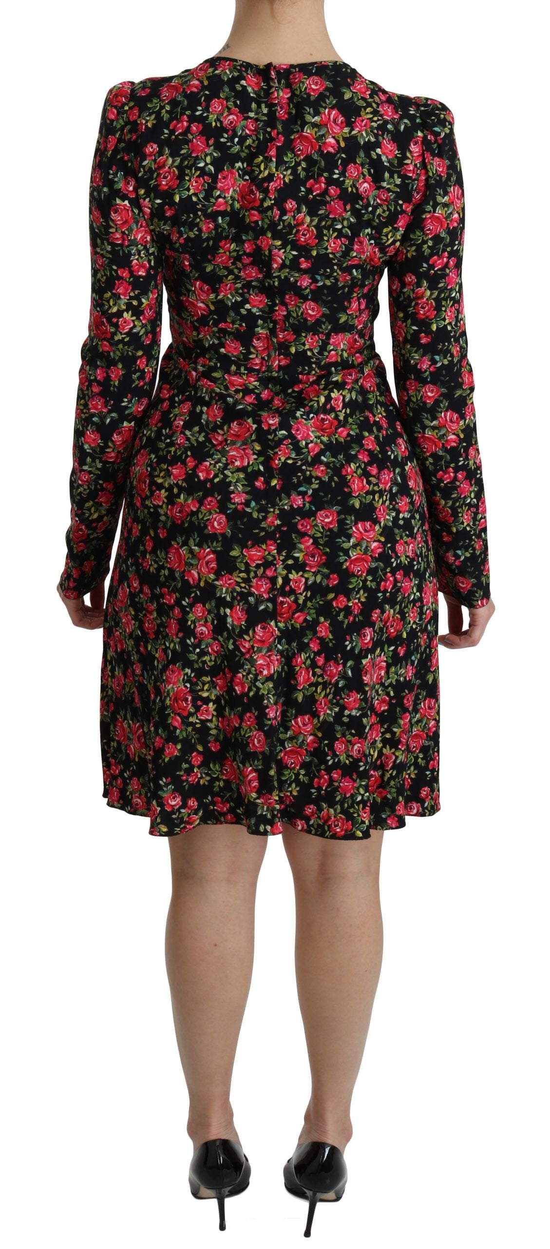 Vestido floral de viscosa en forma de A hasta la rodilla