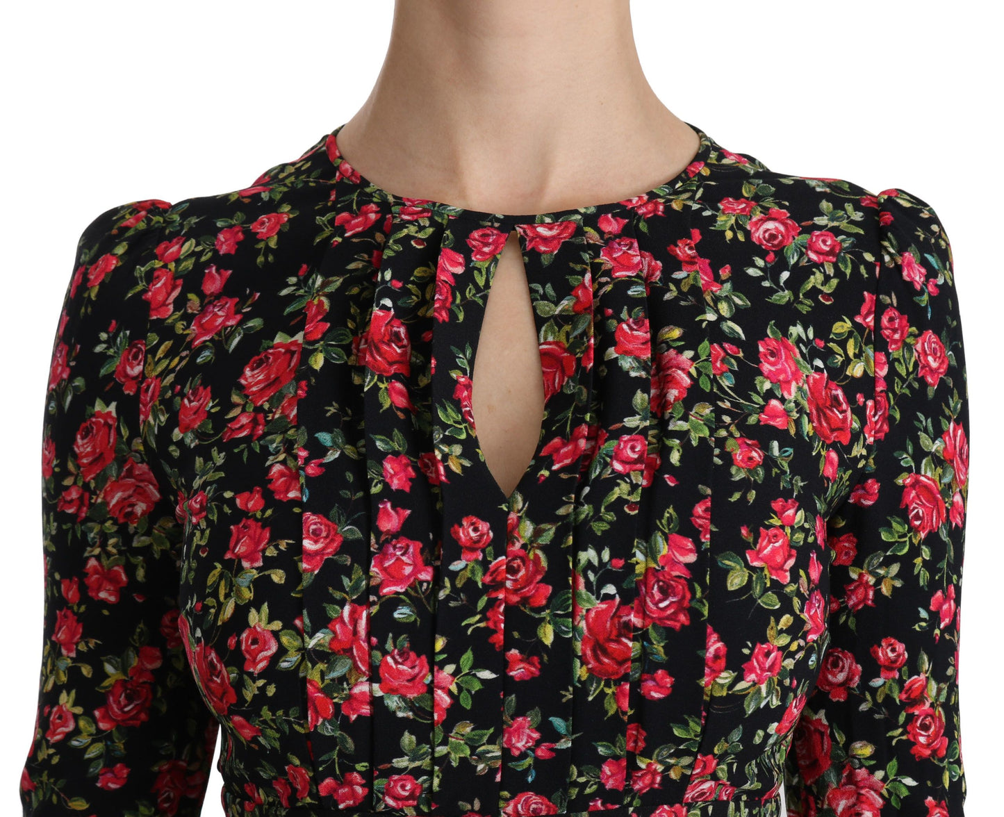 Vestido floral de viscosa en forma de A hasta la rodilla