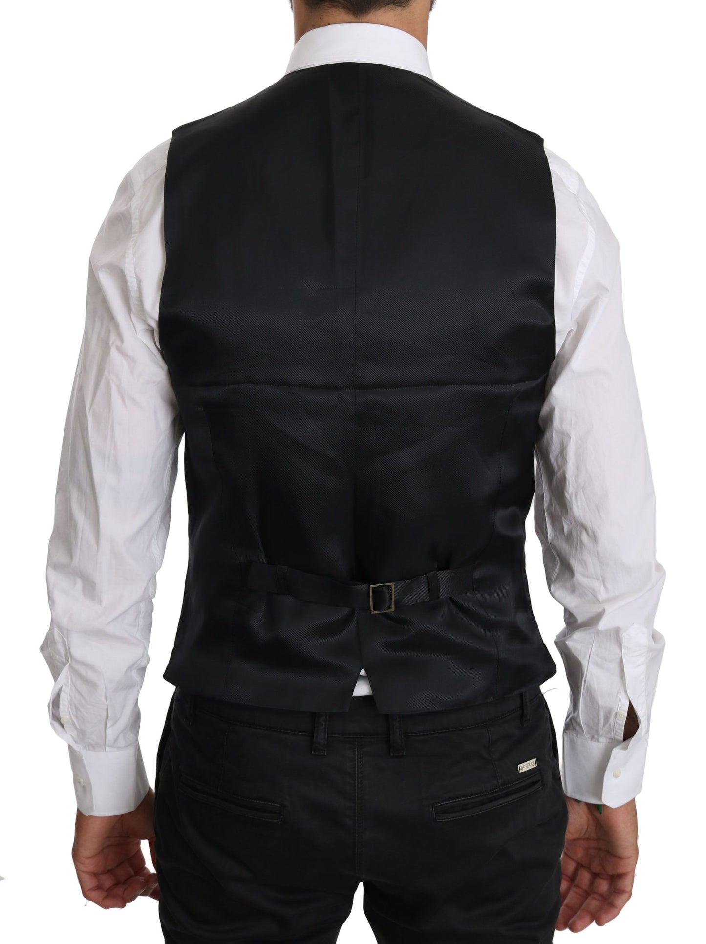 Chaleco elegante de vestir formal de mezcla de lana azul