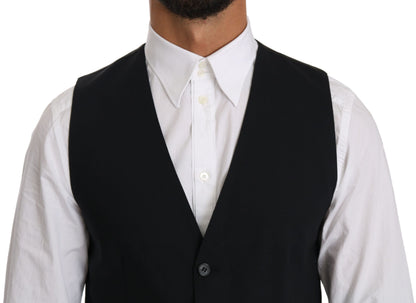 Chaleco elegante de vestir formal de mezcla de lana azul