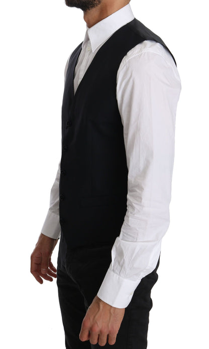 Chaleco elegante de vestir formal de mezcla de lana azul