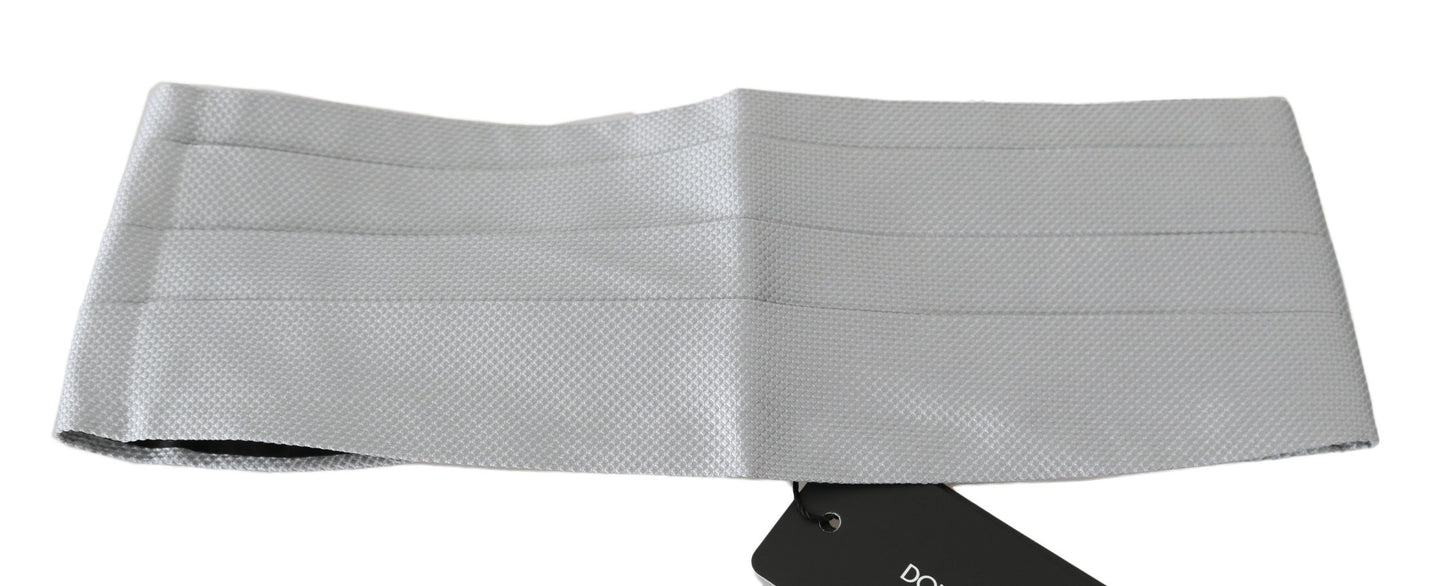 Elegante fajín de seda gris