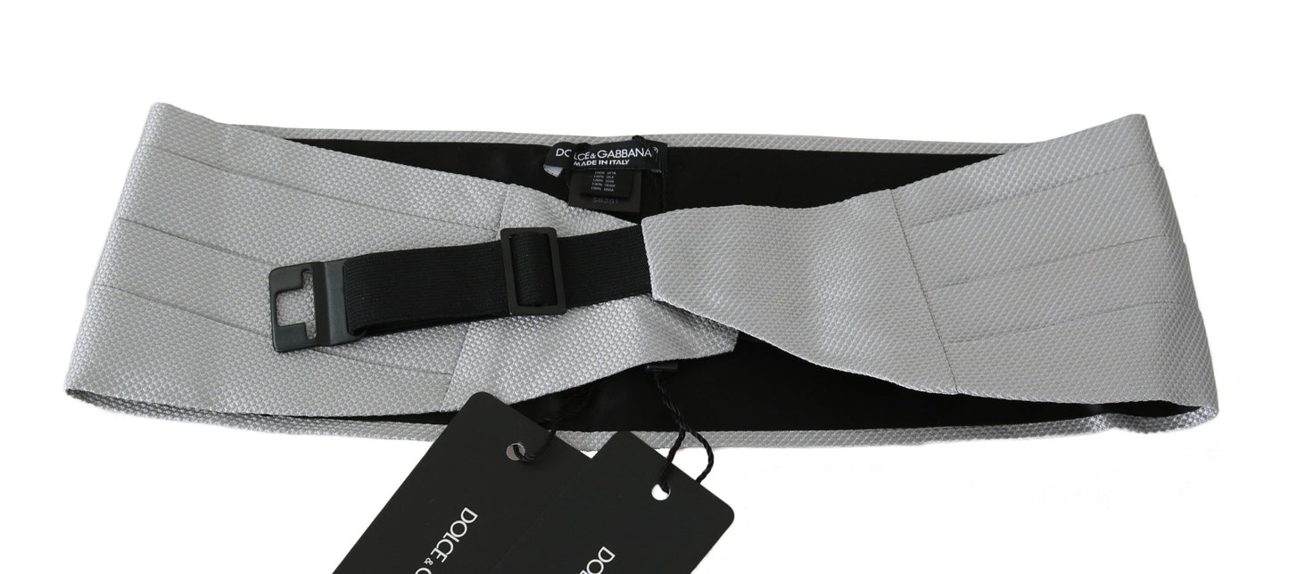 Elegante fajín de seda gris