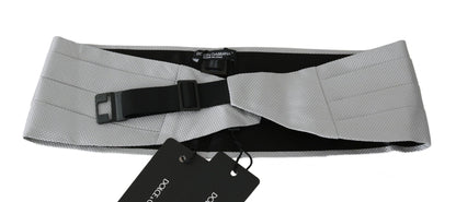 Elegante fajín de seda gris