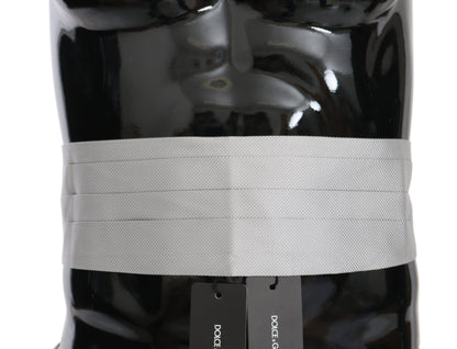 Elegante fajín de seda gris