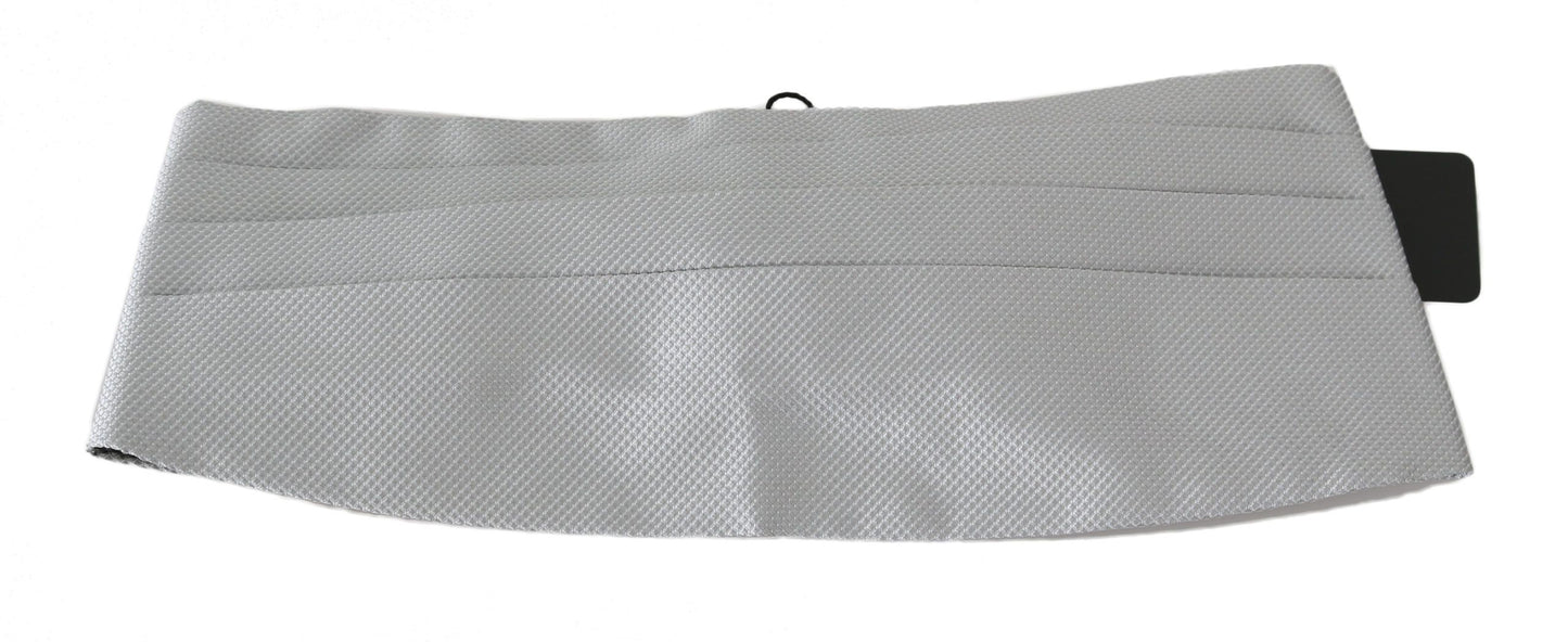 Elegante fajín de seda gris