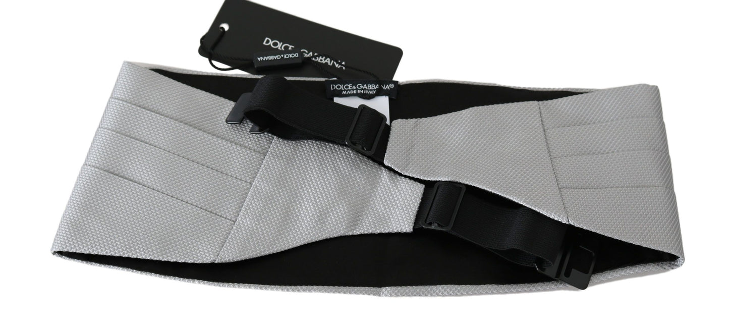 Elegante fajín de seda gris