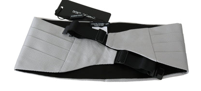 Elegante fajín de seda gris
