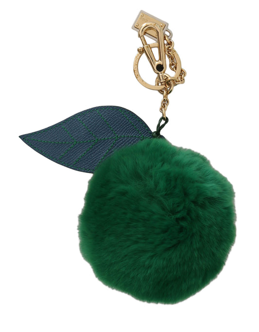 Elegante llavero de bola de pelo tricolor