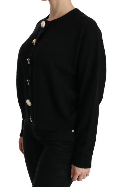 Elegante cárdigan de cachemira negra
