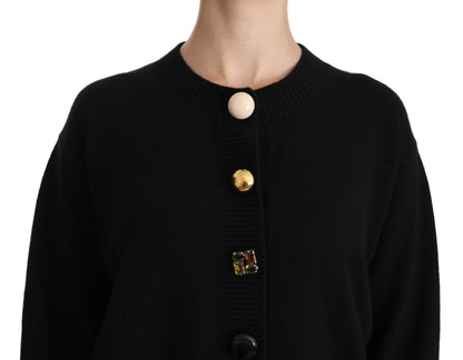 Elegante cárdigan de cachemira negra
