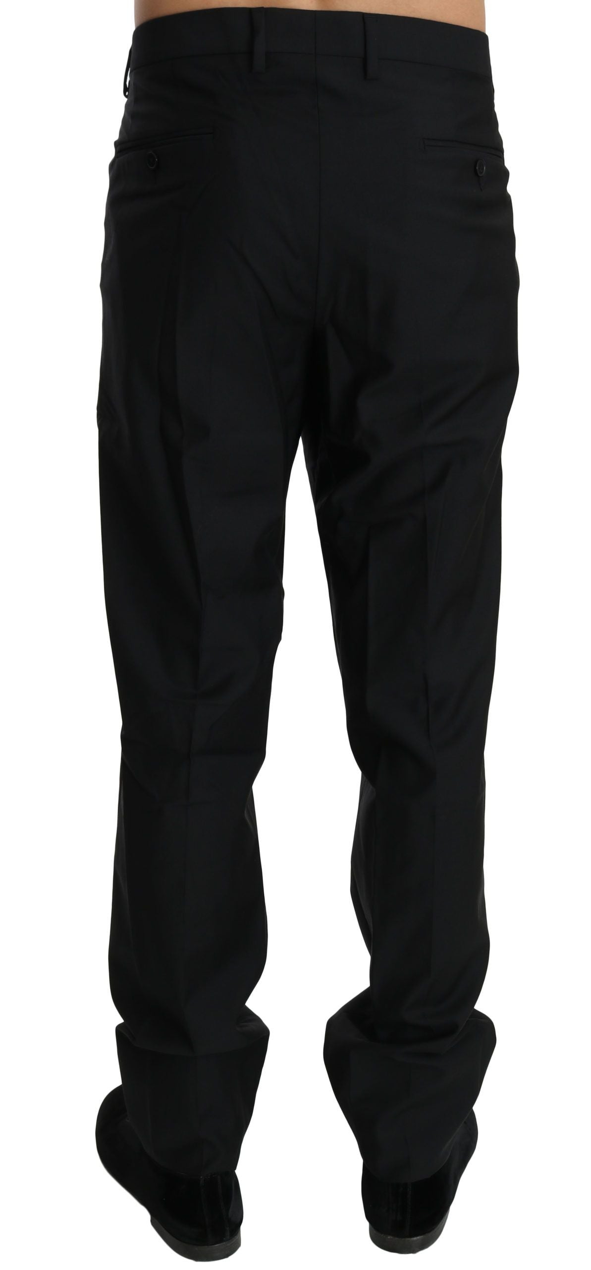 Elegante pantalón de vestir de lana virgen negra