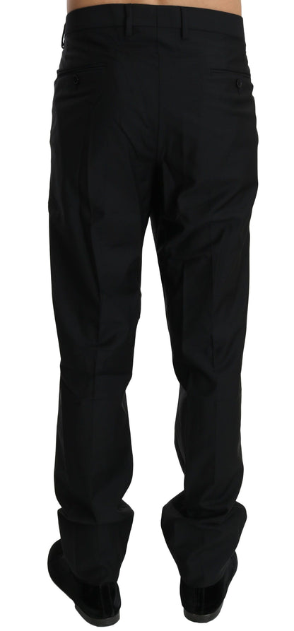 Elegante pantalón de vestir de lana virgen negra