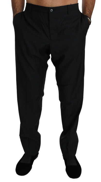 Elegante pantalón de vestir de lana virgen negra