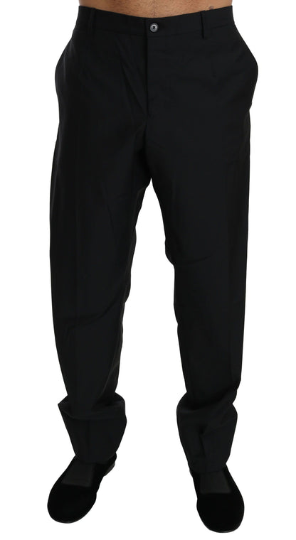 Elegante pantalón de vestir de lana virgen negra
