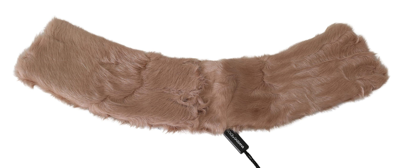 Elegante bufanda de piel de cordero beige