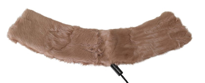 Elegante bufanda de piel de cordero beige
