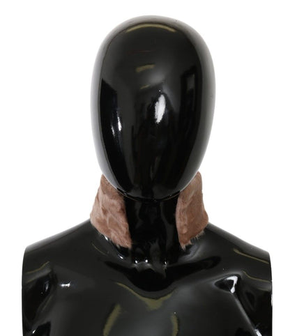 Elegante bufanda de piel de cordero beige