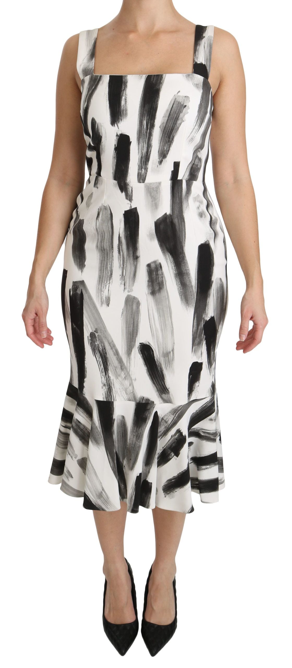 Vestido midi elegante monocromático