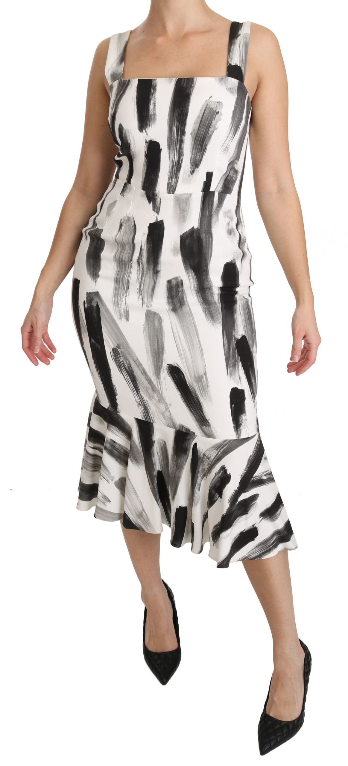 Vestido midi elegante monocromático