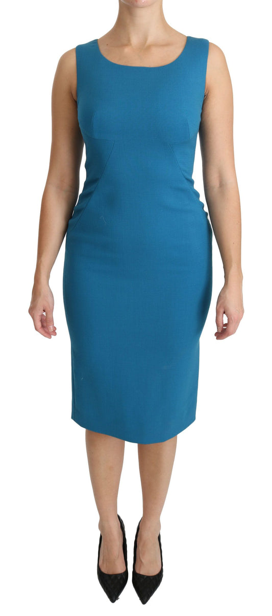Elegante vestido de lana hasta la rodilla