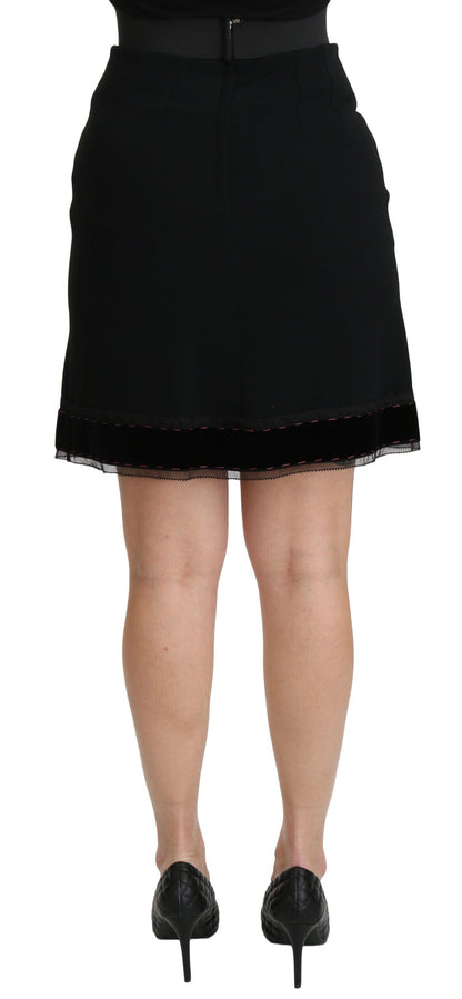 Falda negra elegante de cintura alta