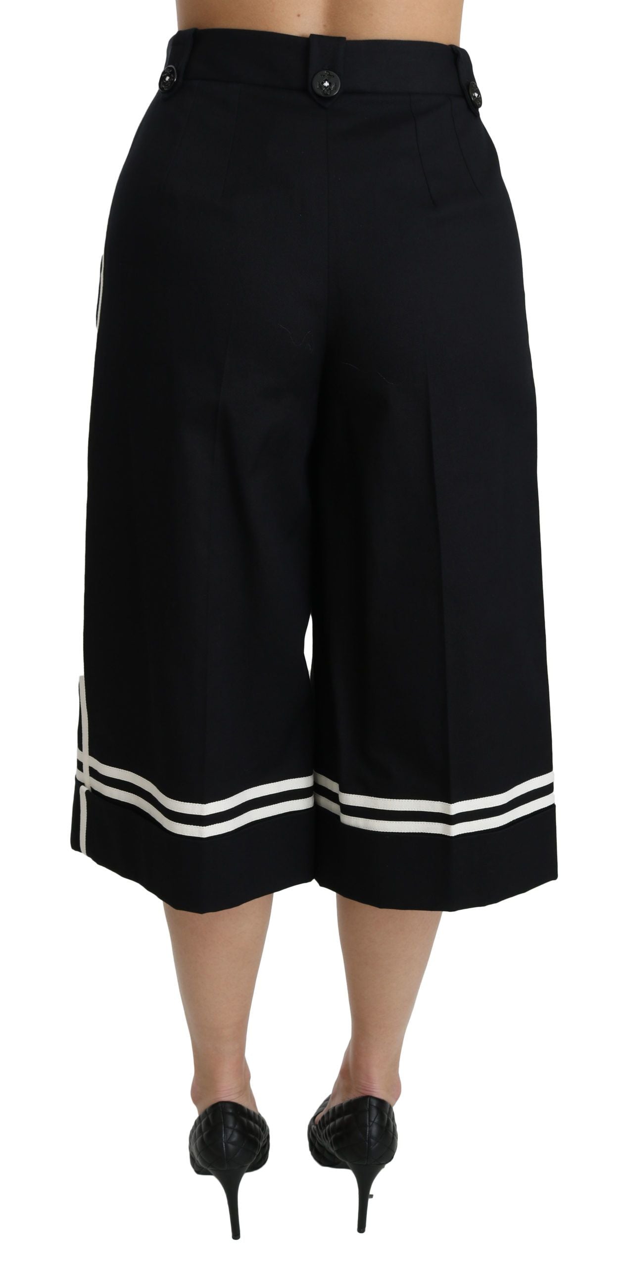 Pantalones Palazzo de cintura alta en color negro limón