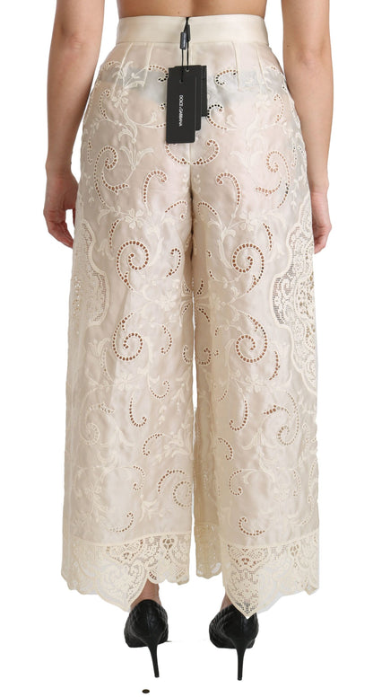 Elegantes pantalones palazzo cropped de cintura alta