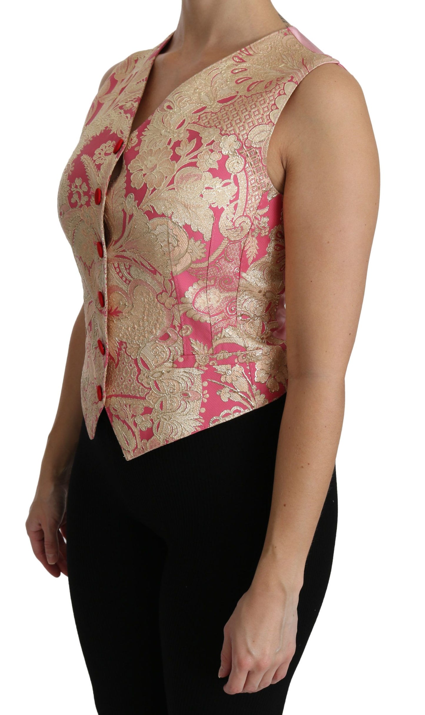 Elegante camiseta sin mangas con cuello en V en mezcla de seda