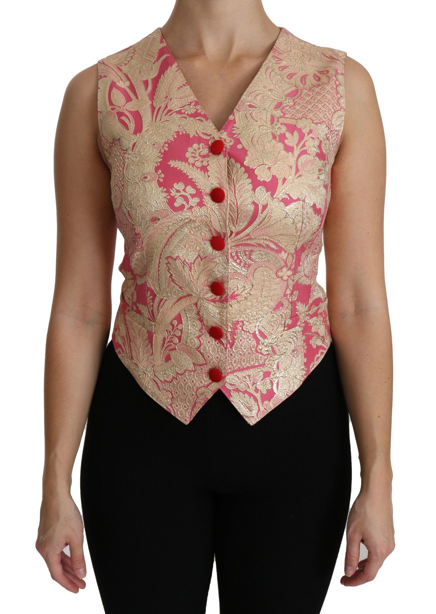 Elegante camiseta sin mangas con cuello en V en mezcla de seda